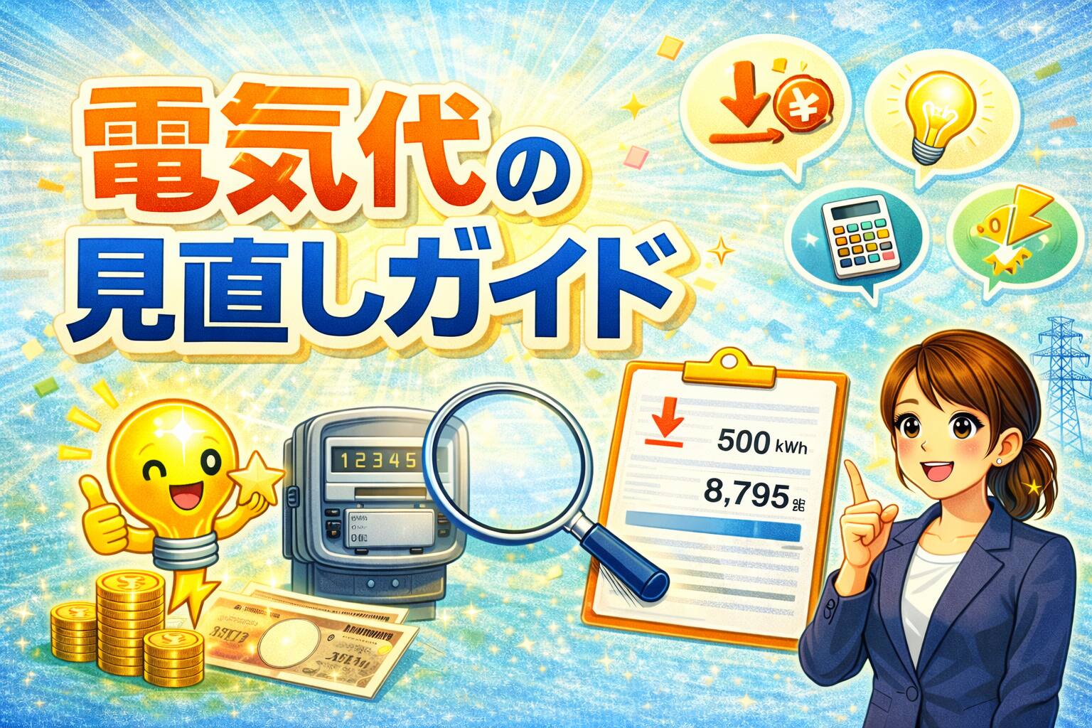 電気代の見直しガイド|料金の見方・乗り換えの手順・失敗回避まで